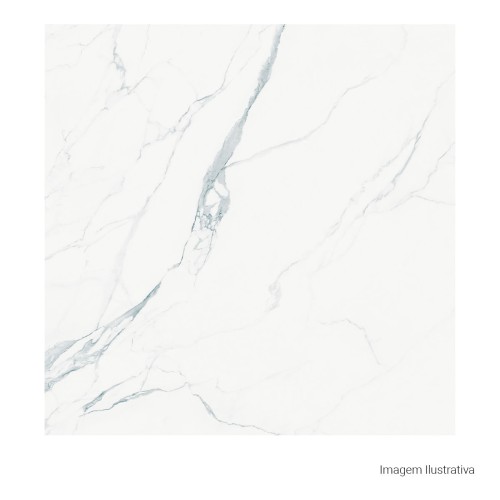 Porcelanato Polido Marmorizado 120x120cm Branco - Portinari Ballet Statuario Wh Pol Retificado