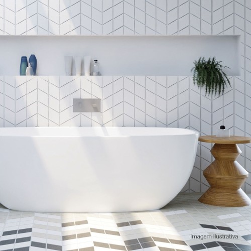 Porcelanato Decorado Natural 13x22,50cm Branco - Portinari Joy Mz Los Ofw Nat Esmaltado Bold