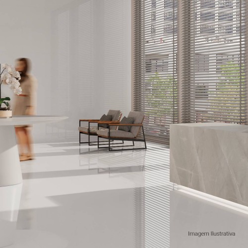 Porcelanato Monocromatico Natural 100x100cm Branco - Portinari Neutral Ofw Nat Pietra Prime Retificado