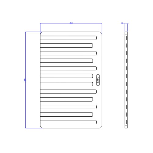 Tábua Step Deca para Cozinha 399x250mm Preto