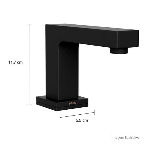 Torneira de Mesa Touchless Bica Baixa para Lavatório Unic Black Matte