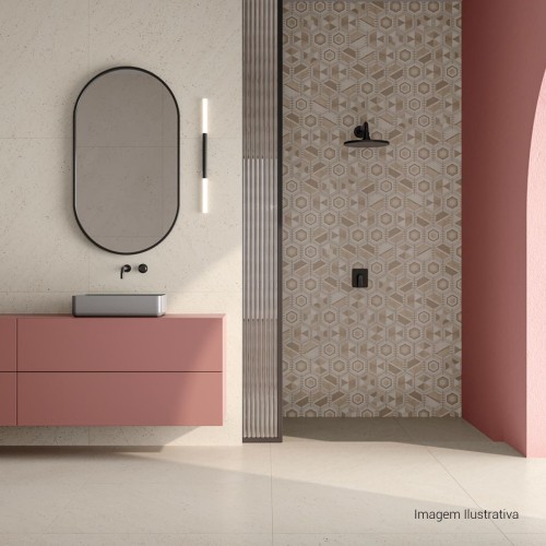 Porcelanato Pedra Natural 100x100cm Bege - Ceusa Colonial Dream Be Nat Esmaltado Retificado