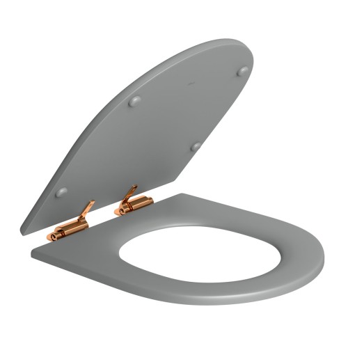 Assento Poliéster Slow Close com Microban para Bacias Carrara / Duna / Lk / Level / Nuova Cinza Fosco Red Gold