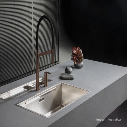Misturador Monocomando de Mesa para Cozinha Deca Colore Corten e Preto