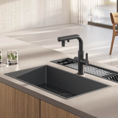 Cuba de Cozinha Retangular 74x40cm Black Matte - Cc.670.75.Blmt