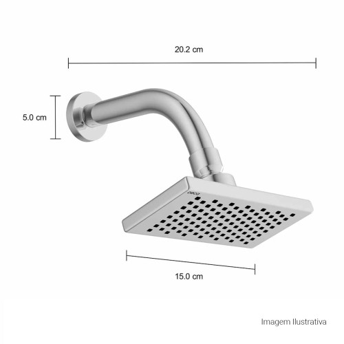 Chuveiro de Parede com Tubo Deca Flex Cromado