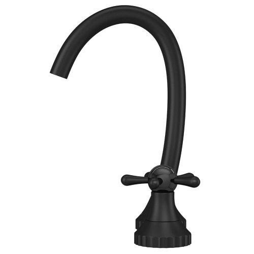 Torneira de Lavatório Mesa Bica Alta Pérola Dn15 Black Matte - 1191.Bl108.Mt