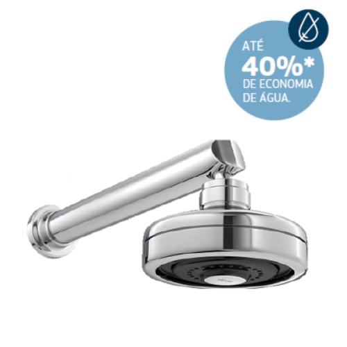 Chuveiro com Tubo de Parede com Entrada de Ar Acqua Plus Cromado