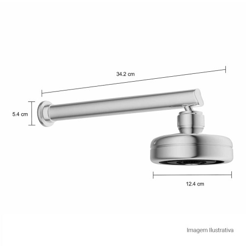 Chuveiro com Tubo de Parede com Entrada de Ar Acqua Plus Cromado