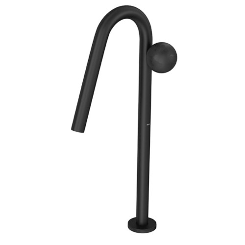 Torneira de Mesa Touchless com Textura Bica Alta para Lavatório Orbe Black Matte