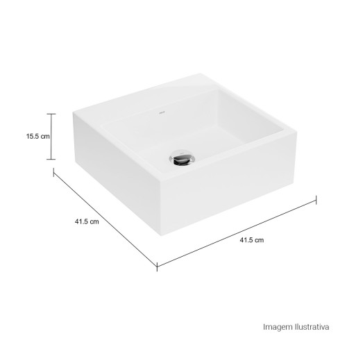 Cuba Suspensa Deca com Mesa Quadrada 410mm Nw Branco Gelo