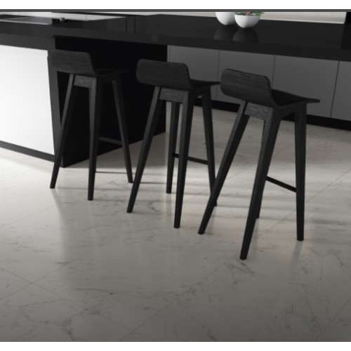 Porcelanato Marmorizado Natural 100x100cm Branco - Portinari Lumina Carrara Nat Esmaltado Retificado