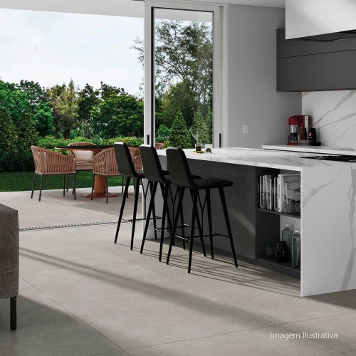 Porcelanato Cimentício Hard 120x120cm Cinza - Portinari Citta Sgr Esmaltado Retificado