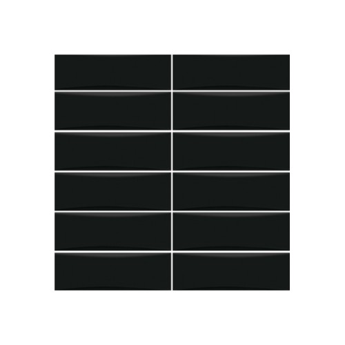 Porcelanato Monocromatico Matte 8x25cm Preto - Portinari Bella Vita Bk Mat Bold
