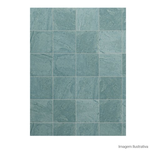 Porcelanato Pedra Hard 20x20cm Azul - Portinari Pacific Sbl Esmaltado Bold