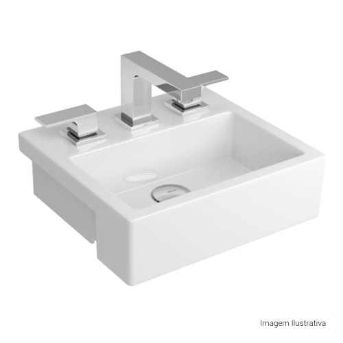 Cuba de Semi Encaixe Retangular Deca 33x36,5cm Branco Linha L.