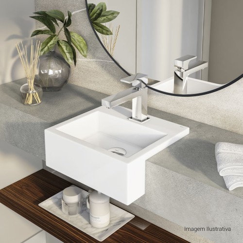 Cuba de Semi Encaixe Retangular Deca 33x36,5cm Branco Linha L.