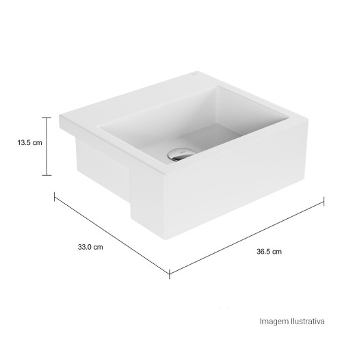 Cuba de Semi Encaixe Retangular Deca 33x36,5cm Branco Linha L.