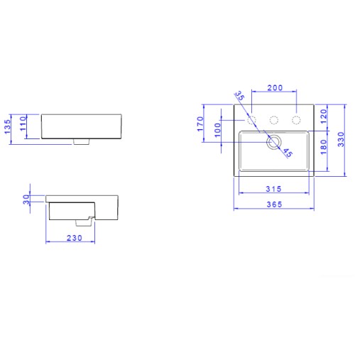 Cuba de Semi Encaixe Retangular Deca 33x36,5cm Branco Linha L.