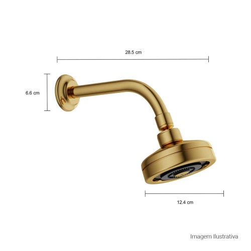Chuveiro com Tubo de Parede Acqua Plus Standart Gold