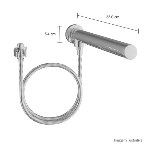 Desviador Deca para Chuveiro com Tubo 330mm Luxo Universal Cromado