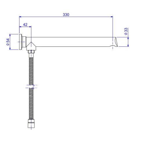 Desviador Deca para Chuveiro com Tubo 330mm Luxo Universal Cromado