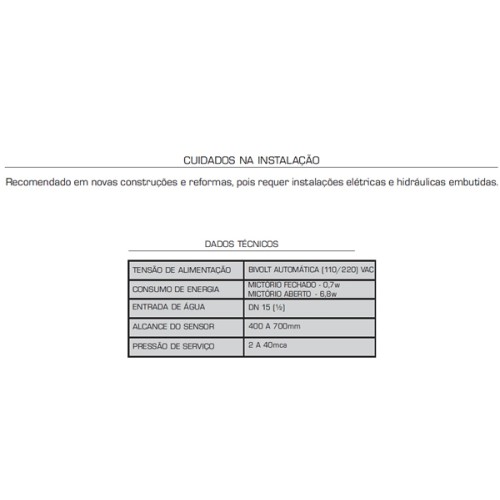 Válvula para Mictório Deca Embutida Acionamento com Sensor Bivolt Decalux Cromado