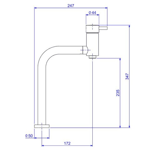 Misturador Monocomando Deca de Mesa Bica Alta de 90 Graus para Lavatório Link Cromado