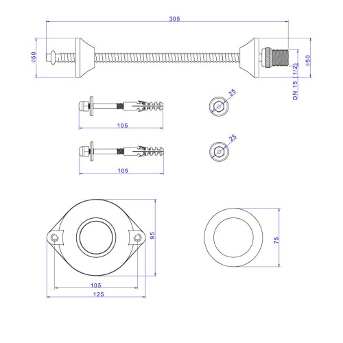 Conjunto para Instalação de Mictório Deca Branco