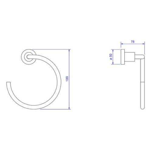 Porta Toalha Deca Argola Slim Black Matte