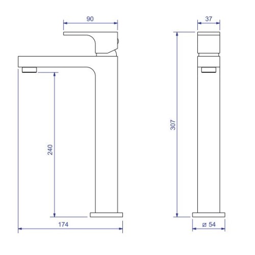 Misturador Monocomando de Mesa Bica Alta para Lavatório Unic Cromado