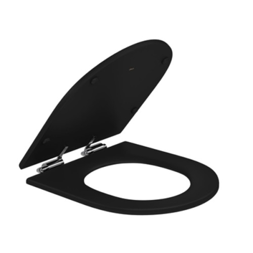 Assento Poliéster Slow Close com Microban para Bacias Carrara / Duna / Lk / Level / Nuova Ébano Fosco / Cromado