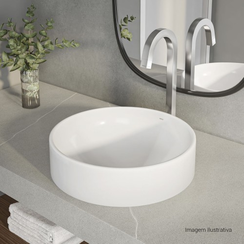 Cuba de Sobrepor Redonda Deca 40x40cm Branco Linha L