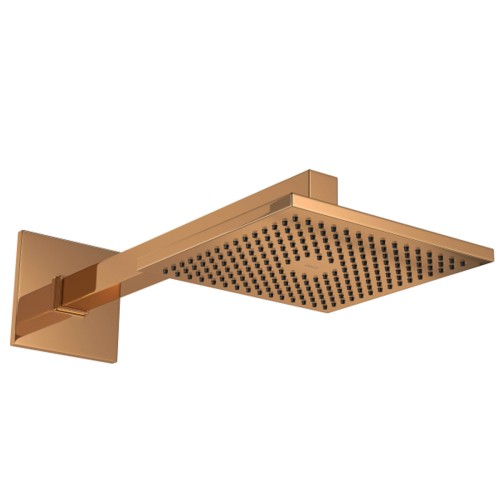 Chuveiro com Tubo de Parede Quadrado Red Gold