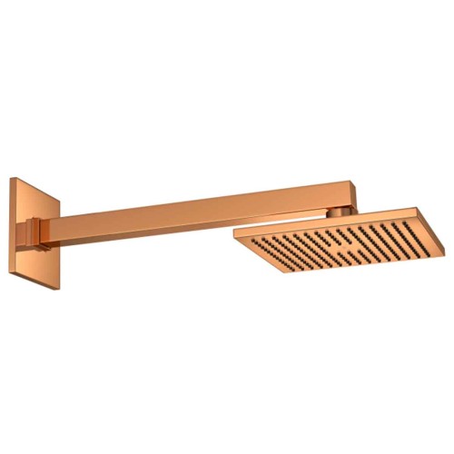 Chuveiro com Tubo de Parede Quadrado Red Gold