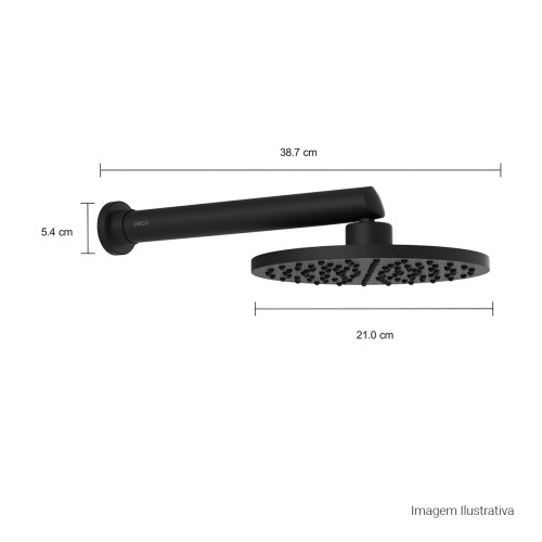 Chuveiro com Tubo de Parede Aquamax Black Matte