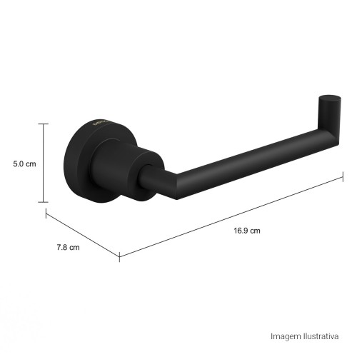 Papeleira Deca Slim Black Matte