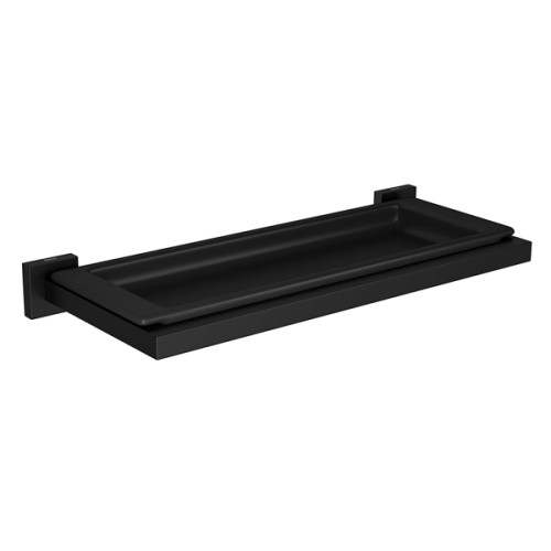 Porta Toalha Barra Quadratta Black Matte