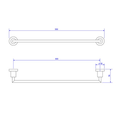 Porta Toalha Barra Slim Black Matte