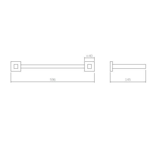 Porta Toalha com Barra Dupla Quadratta Black Matte