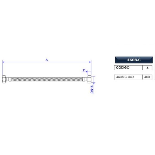 Ligação Flexível Deca Malha de Aço Fêmea X Fêmea 40cm Cromado
