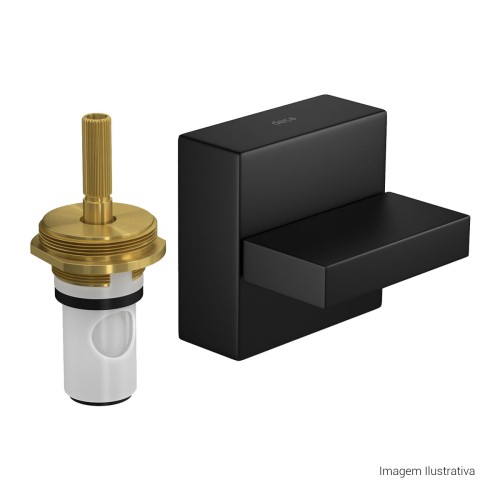 Acabamento para Registro de Pressão Até 1 com Mecanismo 1/2 Volta Dream Black Matte