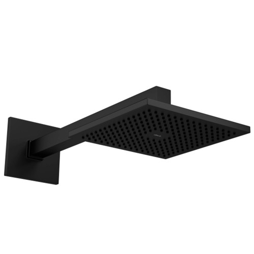 Chuveiro com Tubo de Parede Quadrado Black Matte