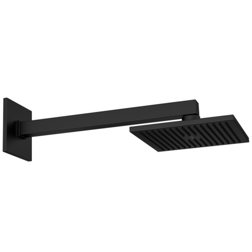 Chuveiro com Tubo de Parede Quadrado Black Matte