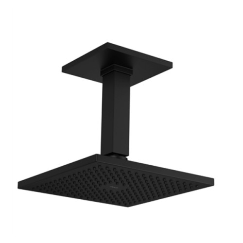 Chuveiro com Tubo de Teto Quadrado Black Matte