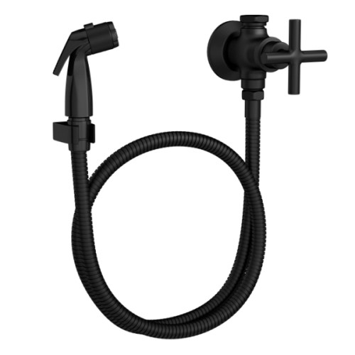 Ducha Higiênica com Registro e Derivação de Parede Black Matte