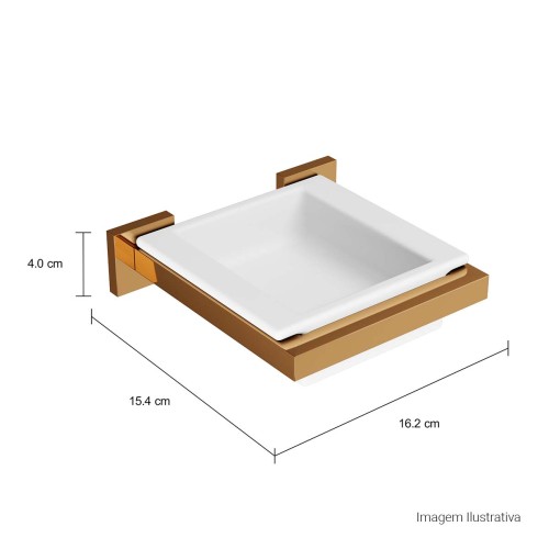 Saboneteira em Louça Quadratta Red Gold