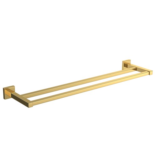 Porta Toalha com Barra Dupla Quadratta Gold