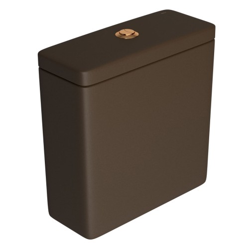 Caixa Acoplada com Acionamento Duo Unic / Piano / Polo / Quadra / Axis Marrom Fosco / Red Gold