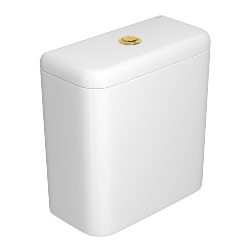 Caixa Acoplada com Acionamento Duo Branco/gold